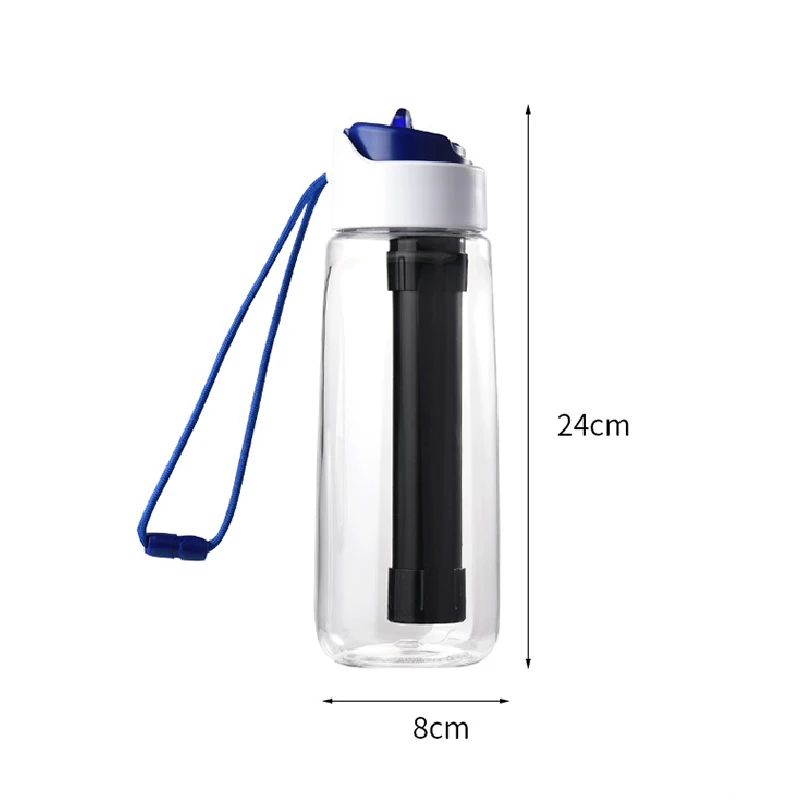 2023 Filtered Water Bottle clean kettle filter straight drink water purification cup Reusable BPA-Free Water Purifier Bottle