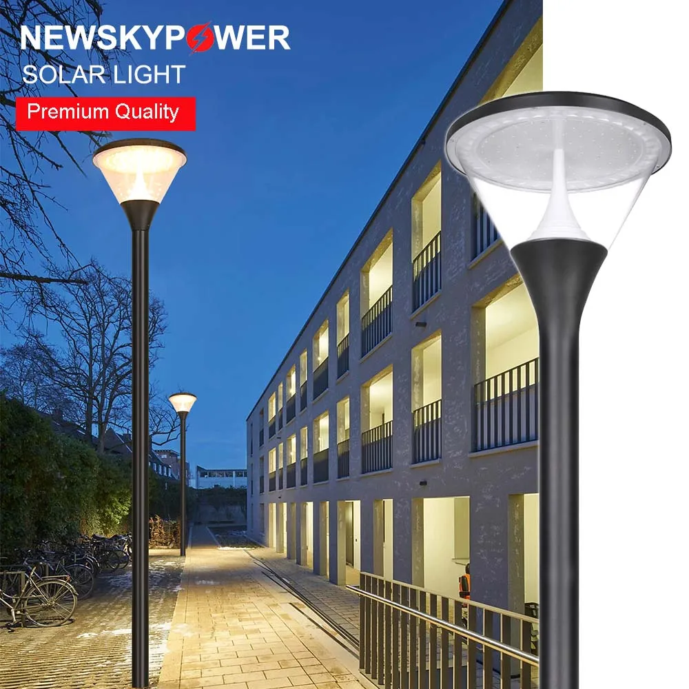 Landscape Outdoor Lawn lamp waterproof IP65 driveway Yard lighting round pole street post top Light Led Solar Garden Light