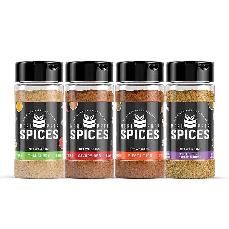 Sustainable Use Plastic Spice Jars Small Containers Plastic Mini Storage 6oz Condiment Bottles