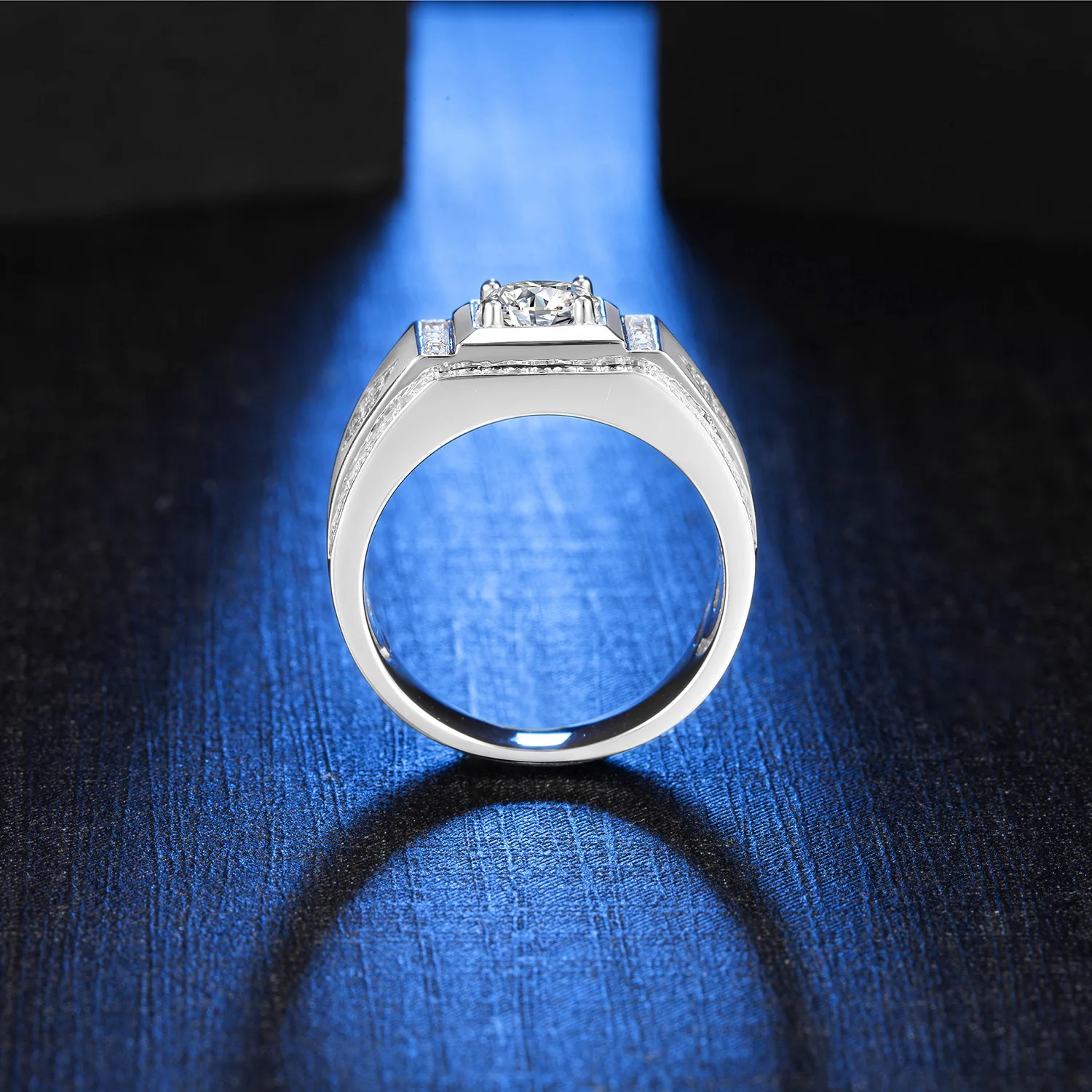 Man engagement ring white GRA Certificate free fire diamond men S925  Moissanite ring for men