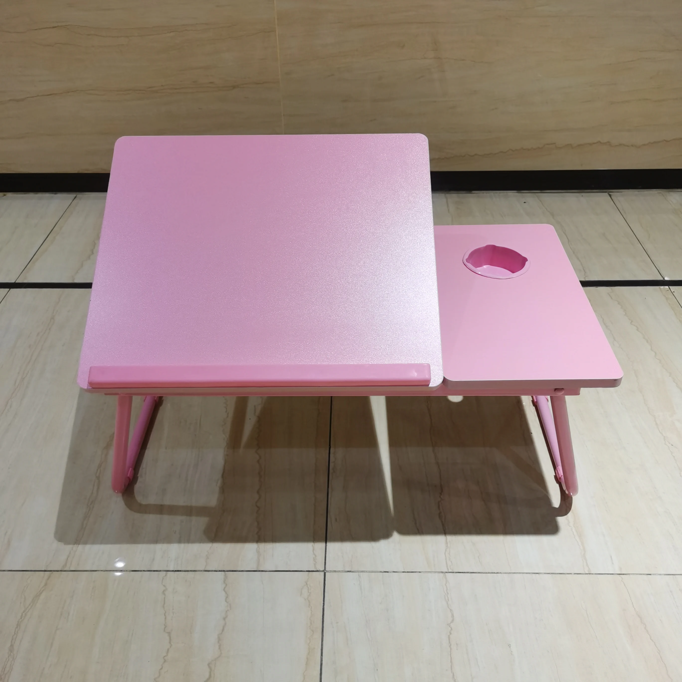 Portable Laptop Bed Tray Table Notebook Stand Reading Holder with Foldable Legs & Cup Slot for Beds