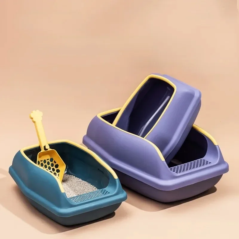 Wholesale Anti-cracking Cat Litter Box Cat Toilet  Fashion Design Durable Plastic Eco-friendly Cat Litter Box