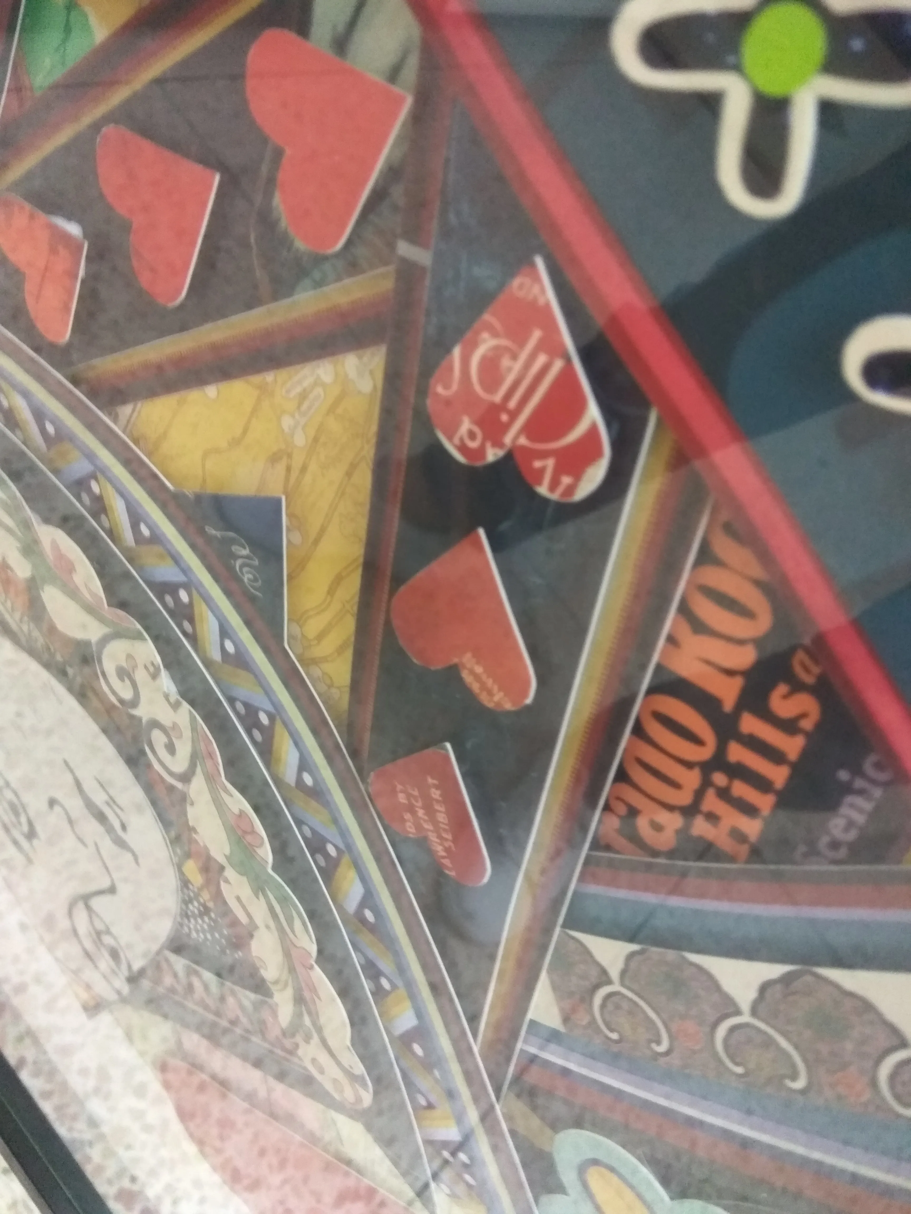 Paper Big Collage Printed Wall Art Playing Card Queen in Red Heart