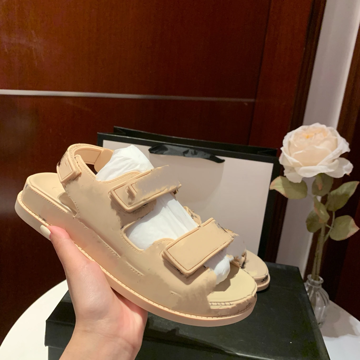 
Diorelying 2021 Famous Designer Brand Ladies Print Arket straps sandals leather Flat womens sandals 