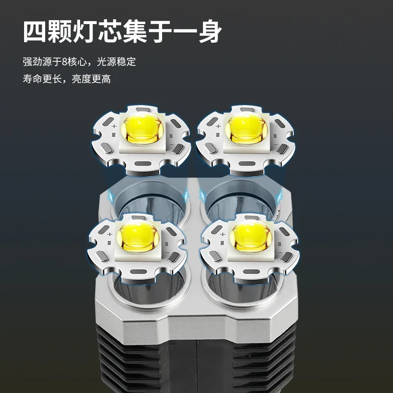 Cross-border outdoor LED mini flashlight zoom multi-function long life COB flashlight charging portable