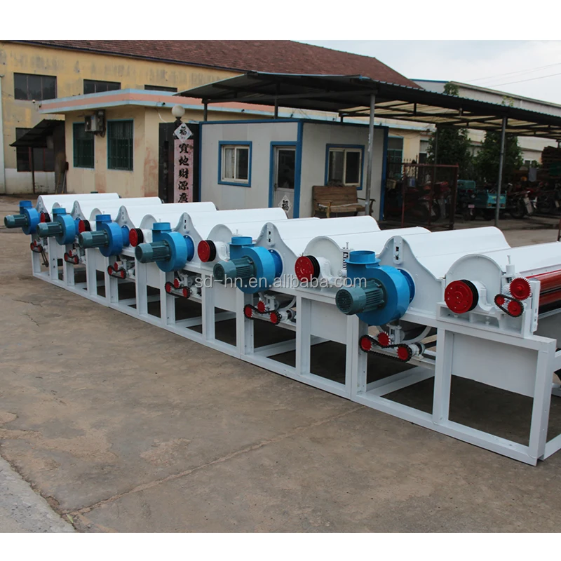 Textile waste fabric yarn has high cotton and consists of two openers and  cleaning machine line clothes recycling machine