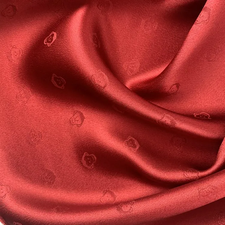 Customized jacquard silk 100% silk mulberry 114cm Width SangBo satin Brocade  fabric