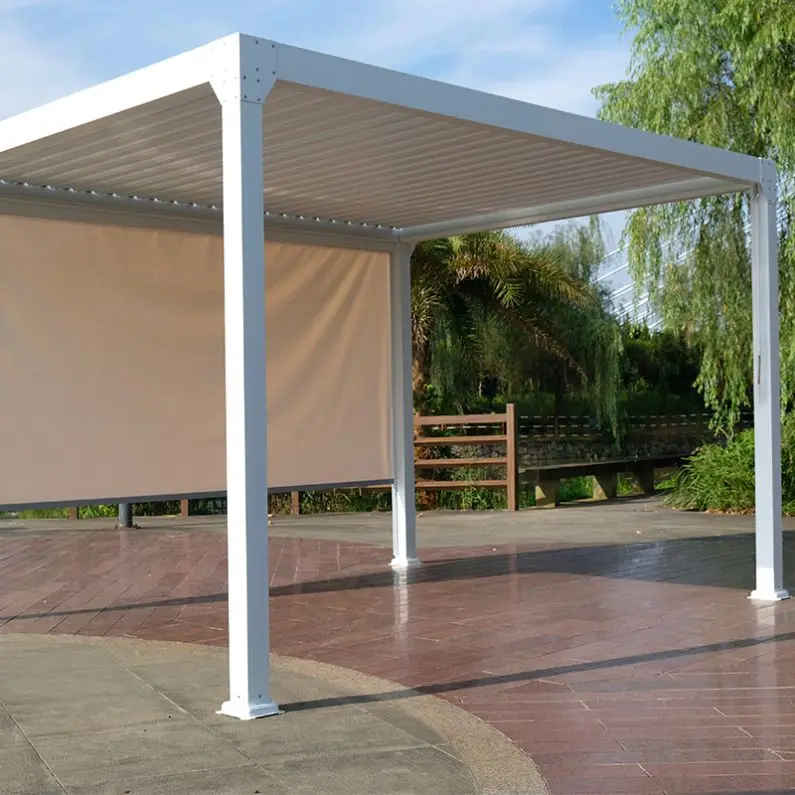 CLEARVIEW aluminum pergola with sliding glass stores automatiques pour luxury pergola 4x3 louvre Aluminum Pergola for house