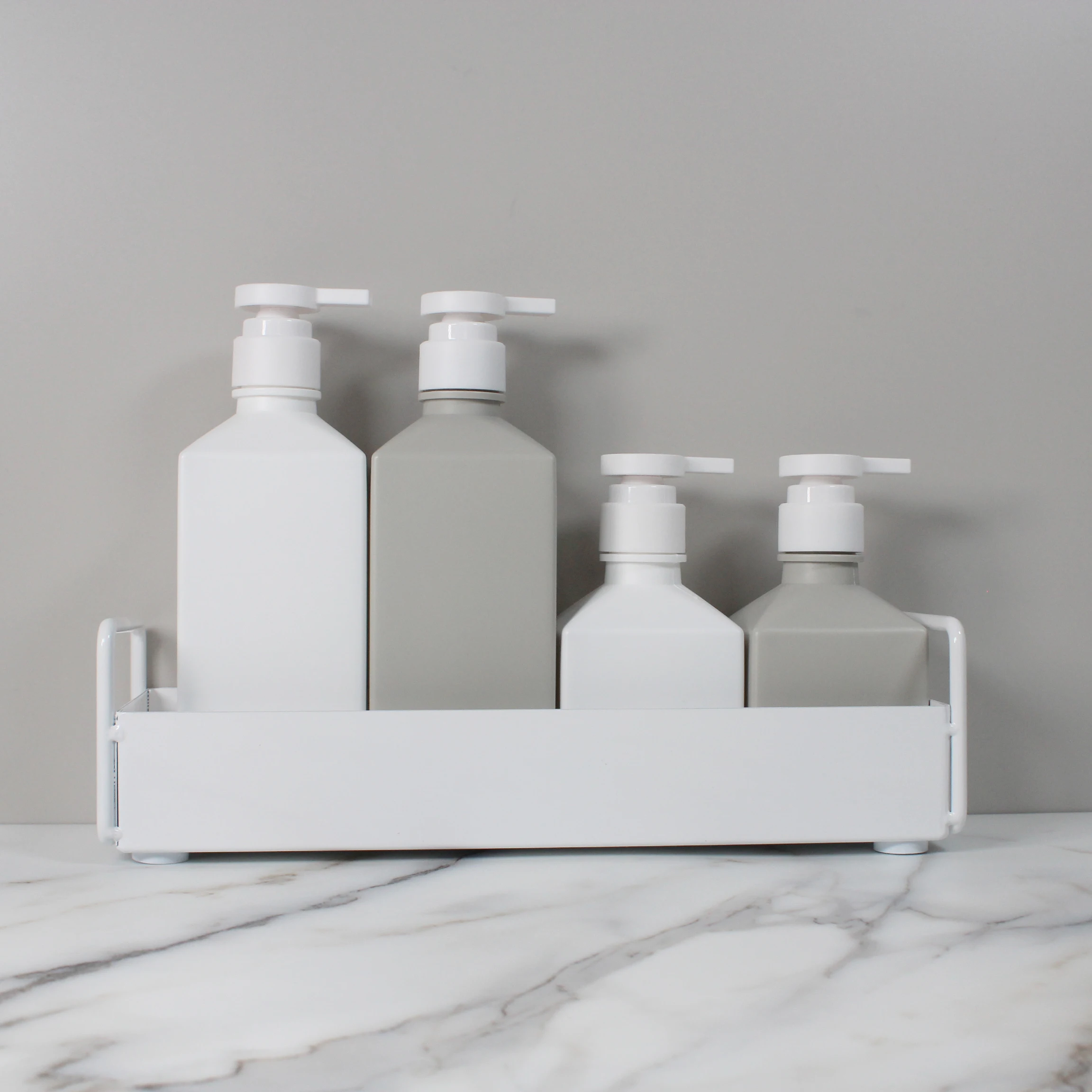 Factory direct sale 400ml square plastic shampoo and conditioner bottle with pressure pump