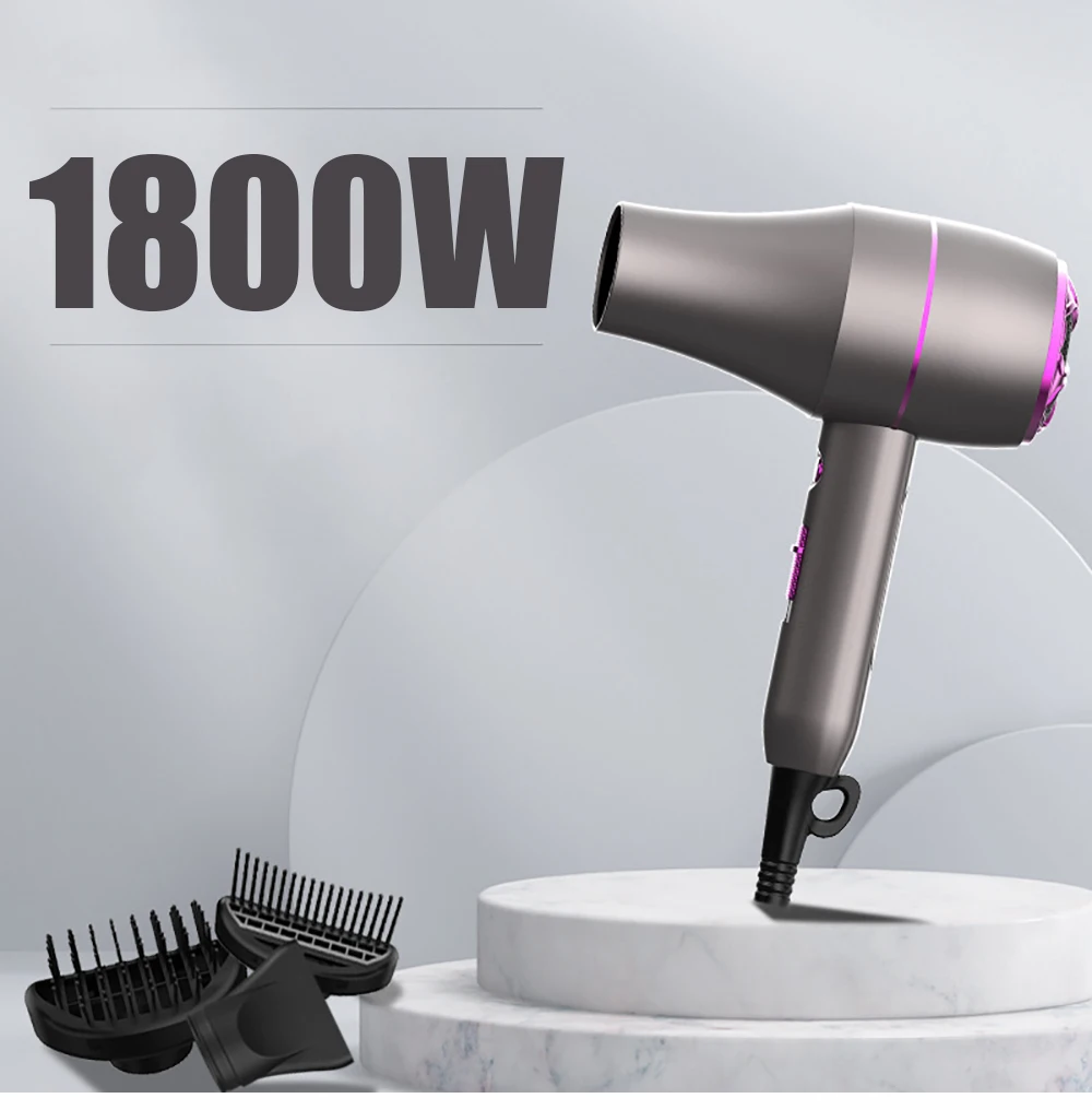 High-power 1800W Hair dryers, with Comb & Volumizer Brush & Styling Nozzle Professional Blow dryers for 4c Curly Hair/