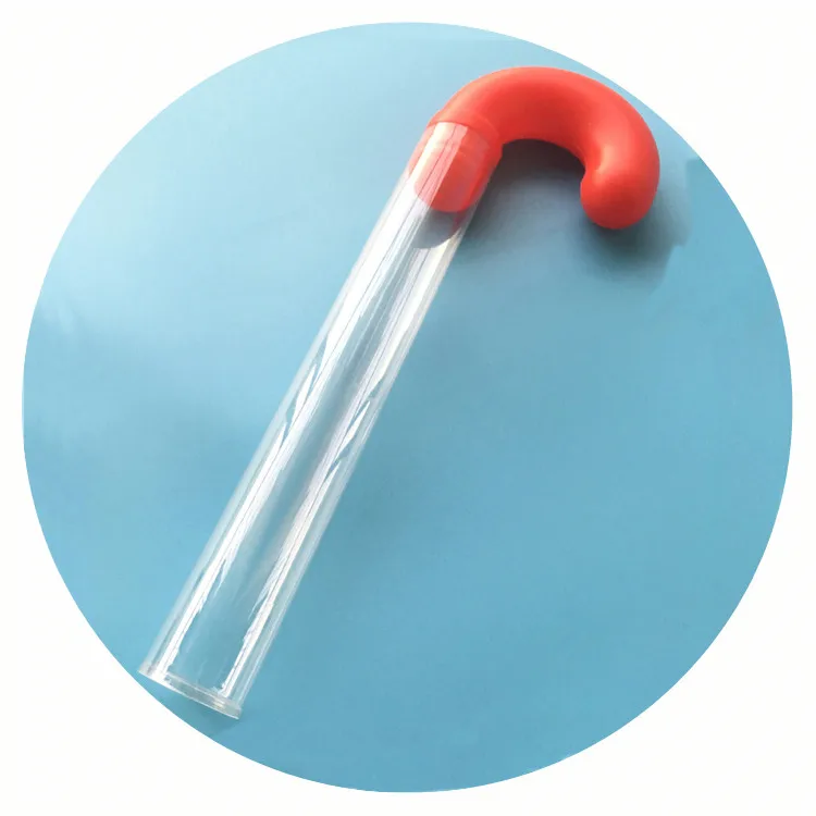 Christmas plastic candy tube with red cane