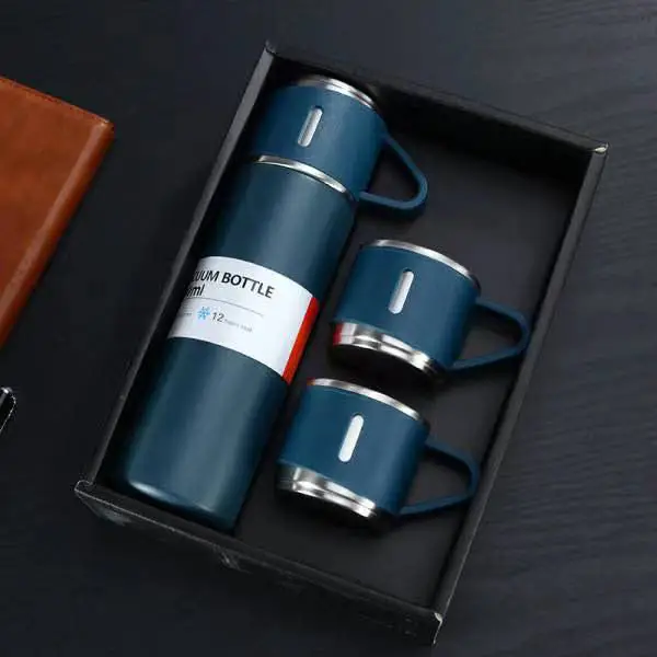 2023 Eco Friendly 500ml Stainless Steel Vacuum Thermos Insulated Water Bottle with 3 Lids