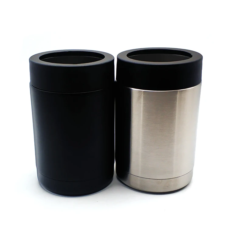 
Wholesale powder coated black stainless can cooler beer holder 12oz 