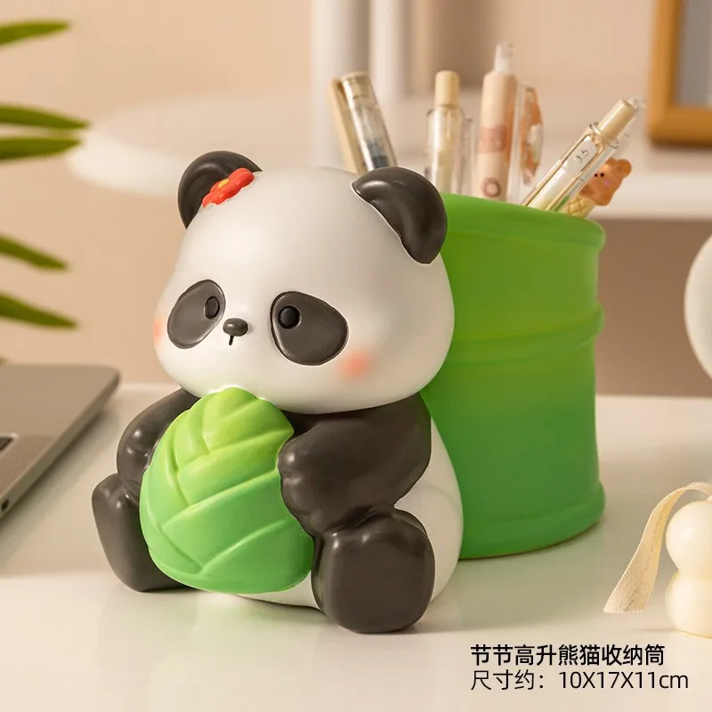 Custom Cartoon Style Makeup Brush Storage Tulip Panda Lucky Cat Cloud Shape Resin Crafts Storage Pen Holder