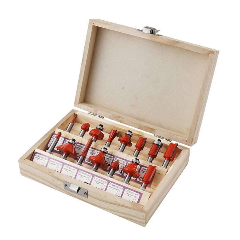 Wholesale 15Pcs/Set 1/4 shank (6.35mm) Router Bit Woodworking Milling Cutter