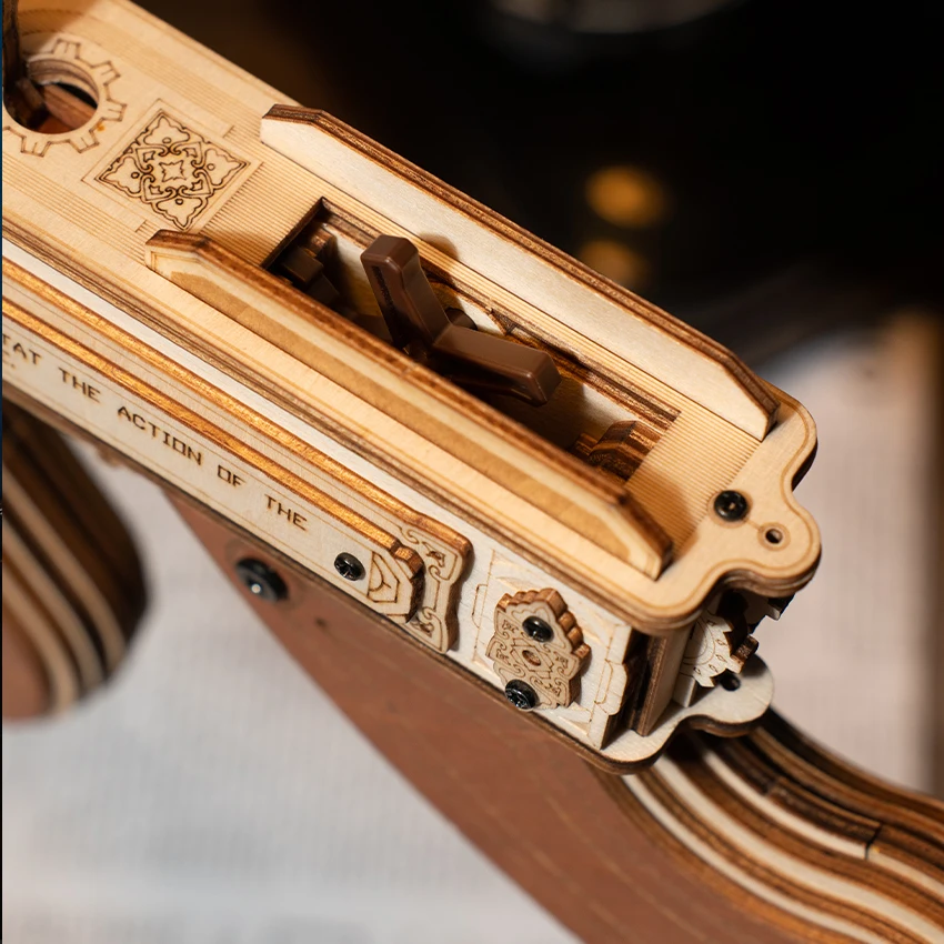 Robotime Rokr Assembled Toys LQB01 Wooden Submachine Gun Model Kit 3D Puzzles For Adults