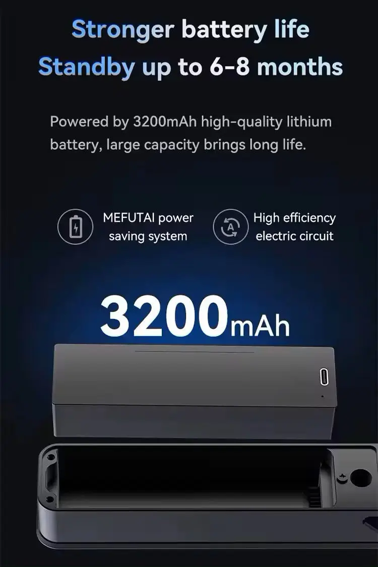 Tuya Wifi Automatic Digit Smart Lock Door Rfid Card 3D Face ID Home Security Biometric Fingerprint Lock  With Camera