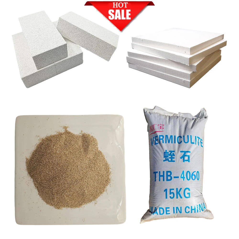 Оптовая продажа, утонченный белый вермикулит для высокотемпературной изоляции и огнеупорной изоляции, сетка 40-60