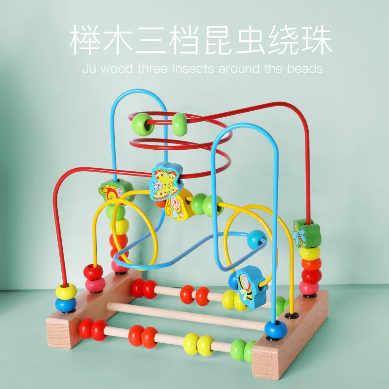 Wholesale Wooden Forest Animals Bead Maze Toys For Toddlers