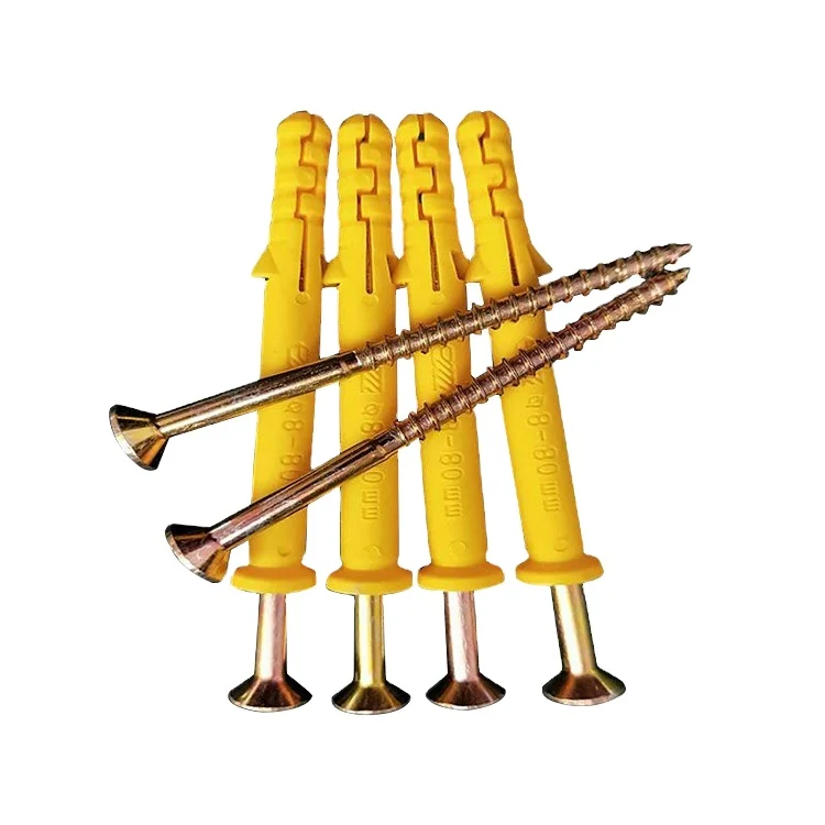 Small Yellow Croaker Plastic Expansion Pipe Nylon Expansion Bolt Screw Anchor Plug 8*120