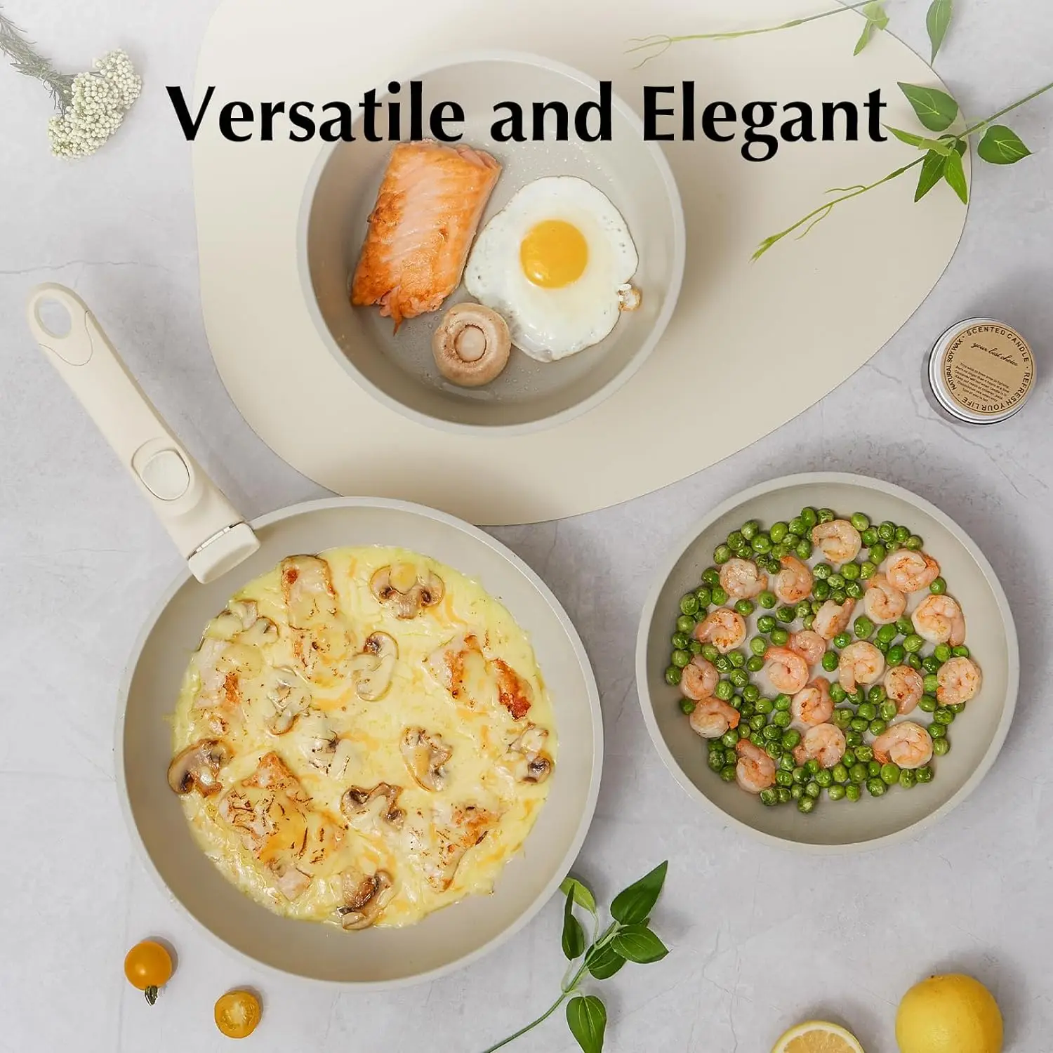 tiktok hot Ceramic Pots and Pans Set Non Stick, Removable Handle Pots and Pans Set Non Stick, Non Toxic Pots and Pans Set Non St