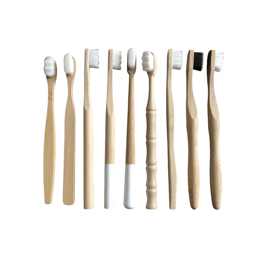 Custom Private Label Biodegradable Bamboo Micro-Nano Charcoal Toothbrush with 20000 Soft Silk Nano Bristles