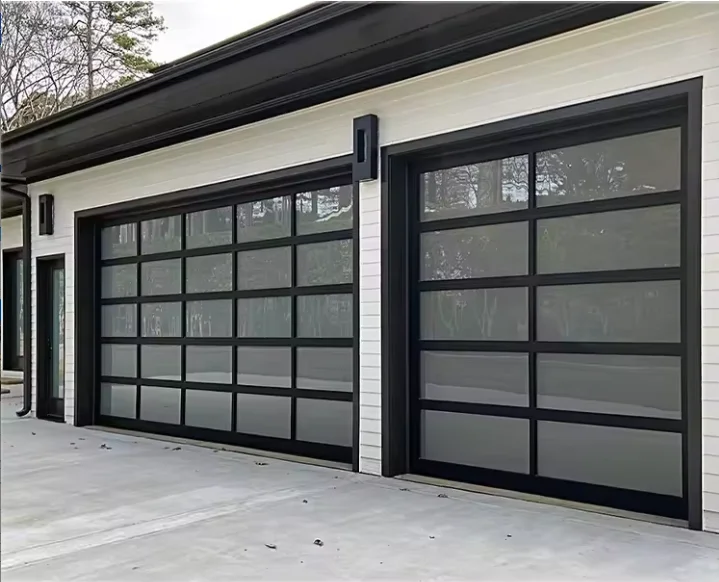 Wholesale Smart Automatic Full View Door Roll up Open Remote Control Aluminum Glass Sectional Garage Door