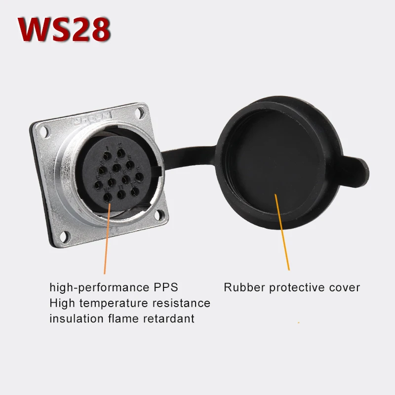 2pin WS28 male plug and female square socket  signal Automotive Electrical Aviation power connector  Adapter M28