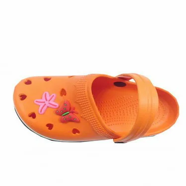 
Fashion orange kids OEM EVA baby garden clogs sandal with butterfly shape 