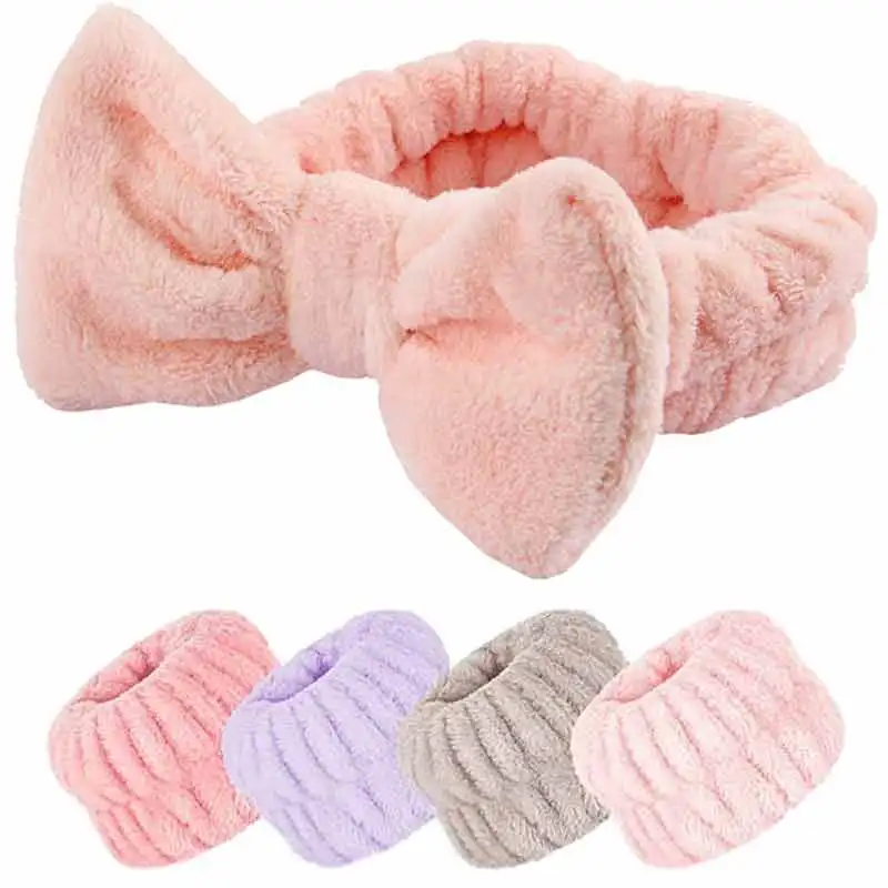 Аксессуары для волос Мягкие флисовые бабочки макияж спа повязки