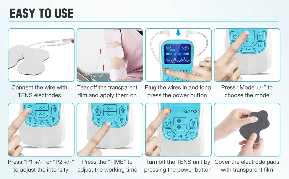 Physiotherapy tens machine massager electric pulse ems tens massage acupuncture tens ems unit