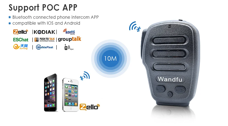 Best Price BLUE-PTT Baofeng Walkie-Talkie Mic Speaker Walkie Talkie Two Way Radio Microphone Accessories