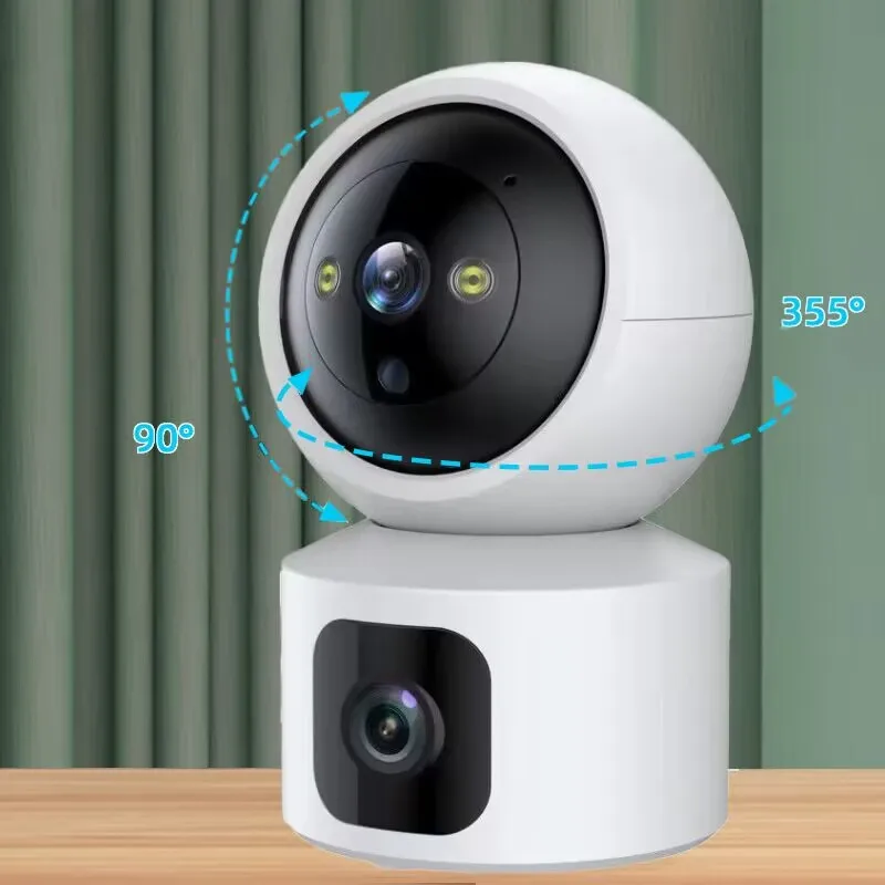 HD 4MP 2K Dual-Lens PTZ Wifi Camera Indoor Auto Tracking Two Way Audio CCTV Home Security Camera IP Video MINI Baby Monitor