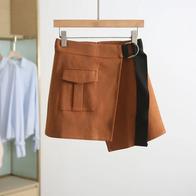 High Waisted Crimson Skirt for Women 100% Cotton Jersey Knit Solid Pattern with Sexy Style and Compression Lined Mesh Short