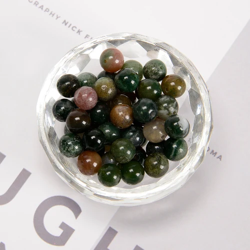 YMJ Hot Sell 4mm 6mm 8mm 10mm 12mm Indian Agate Loose Bead Smooth Round Stone beads for Jewelry Making Bracelet