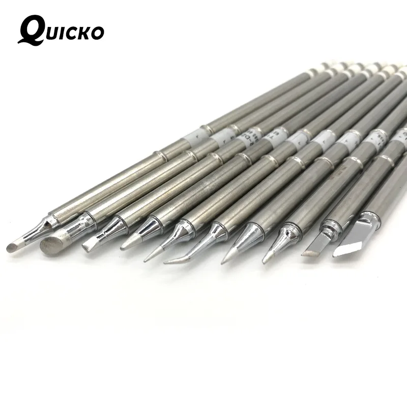 Quicko Original 10Pcs/SET T12-10 B2 D24 C4 ILS JL02 KU K BC2 BL BC1 Iron Tips Series Soldering Rework Station T12-942