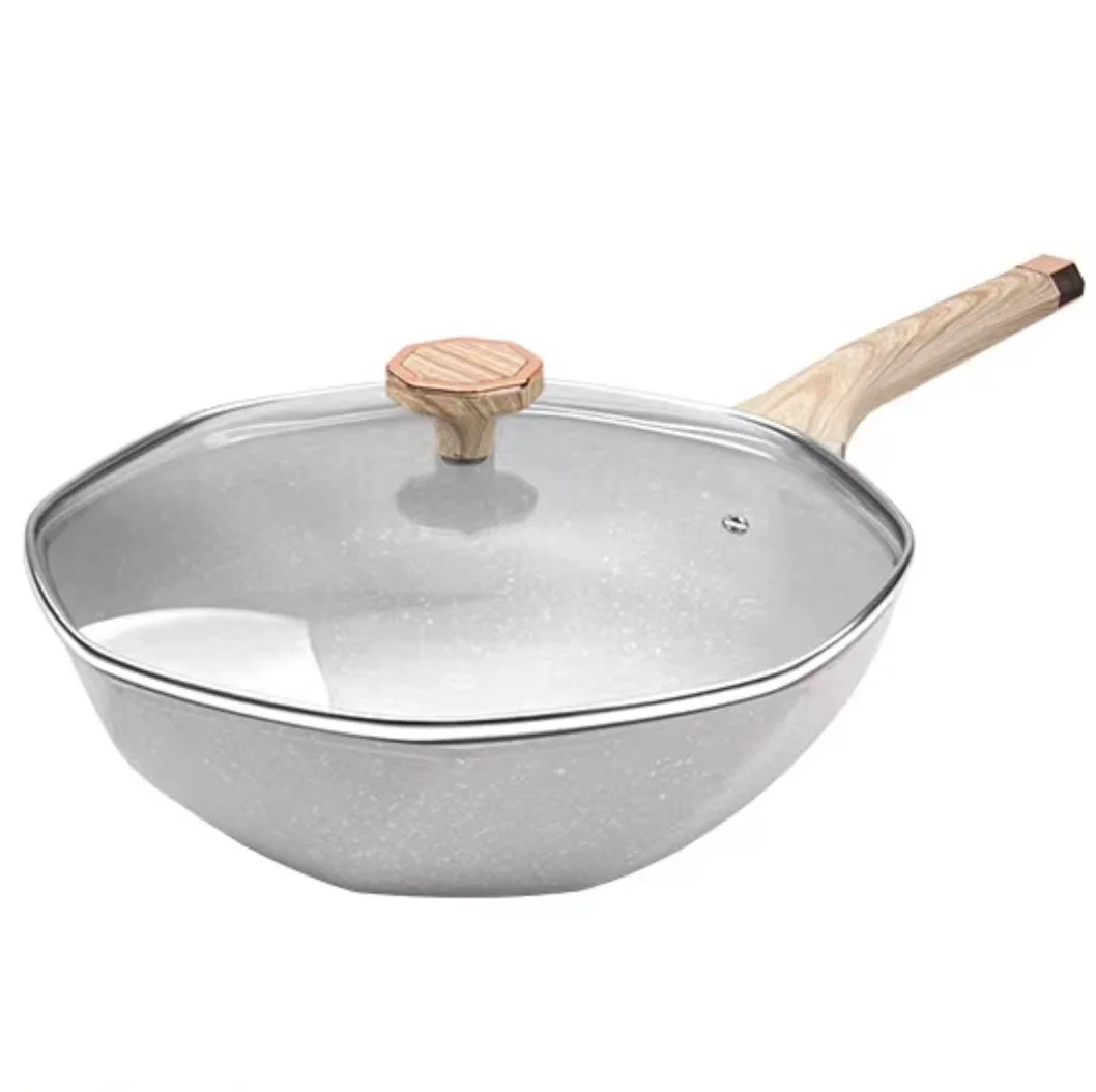 Heavy duty commercial aluminum cooking eight angle shape wok gas stove wok set