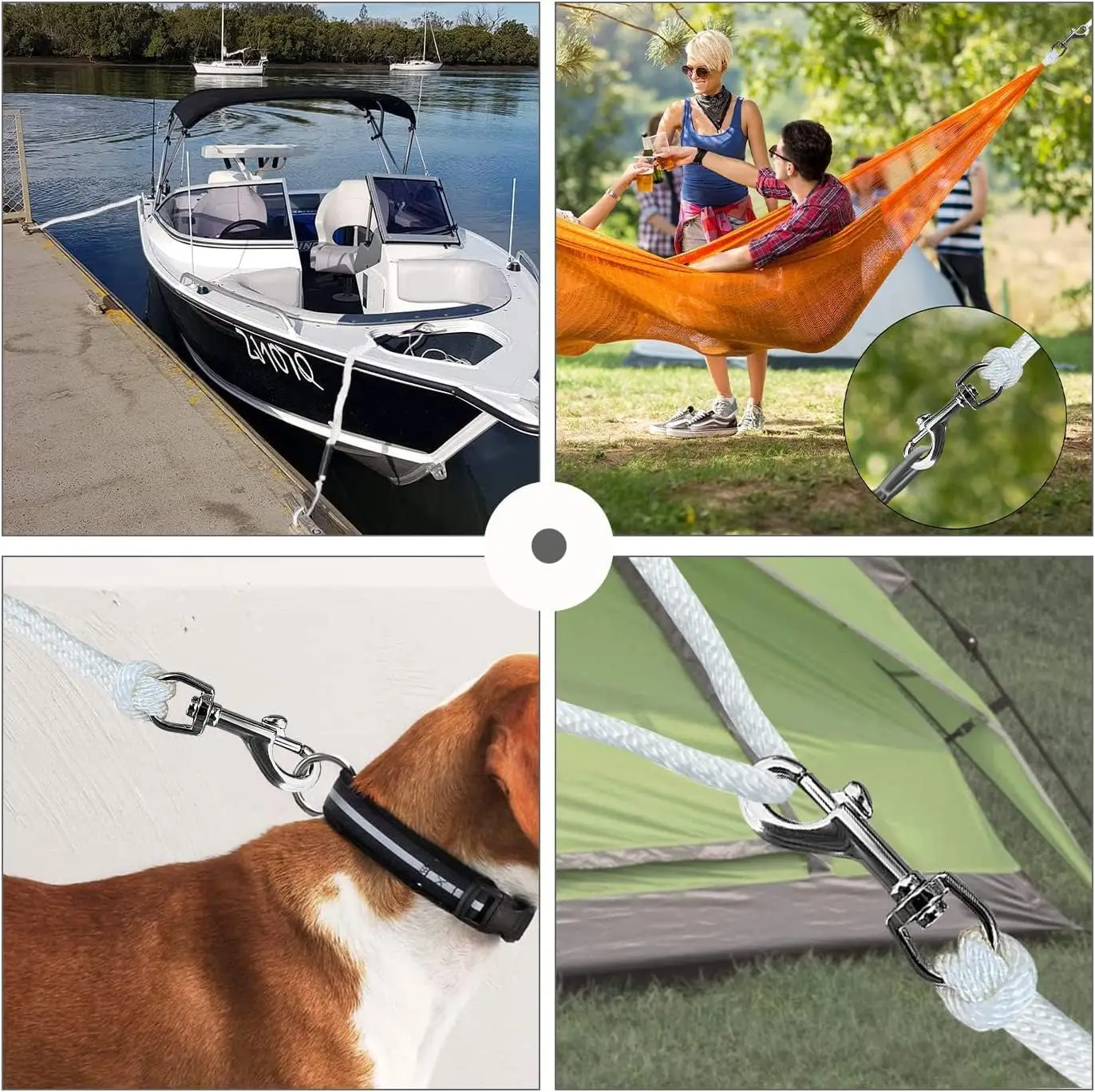 100ft Flag Pole Rope Flag Pole Halyard Rope Kit 4 Pcs Zinc Alloy Swivel Snap Hooks Double Braided Nylon Flagpole Line Rope