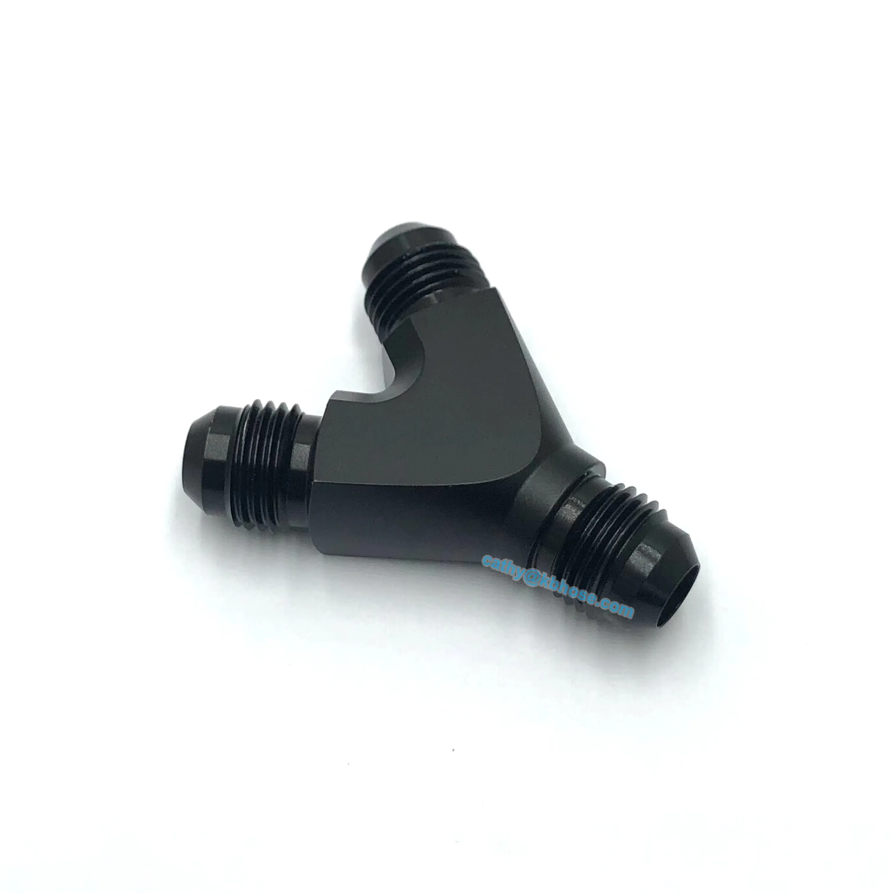 Aluminum Y Adapters Male Fuel Hose Fitting Block Tee Pipe Adapter 8AN to AN8 to AN8 Male Thread