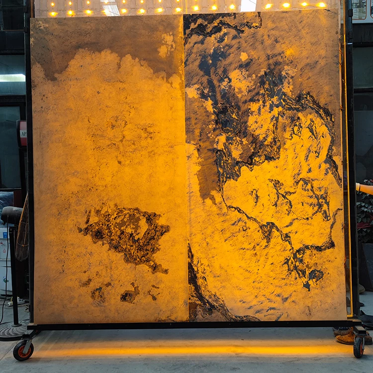 Wholesale flexible luxury stone slabs translucent ultra thin stone veneer lightweight stone veneer