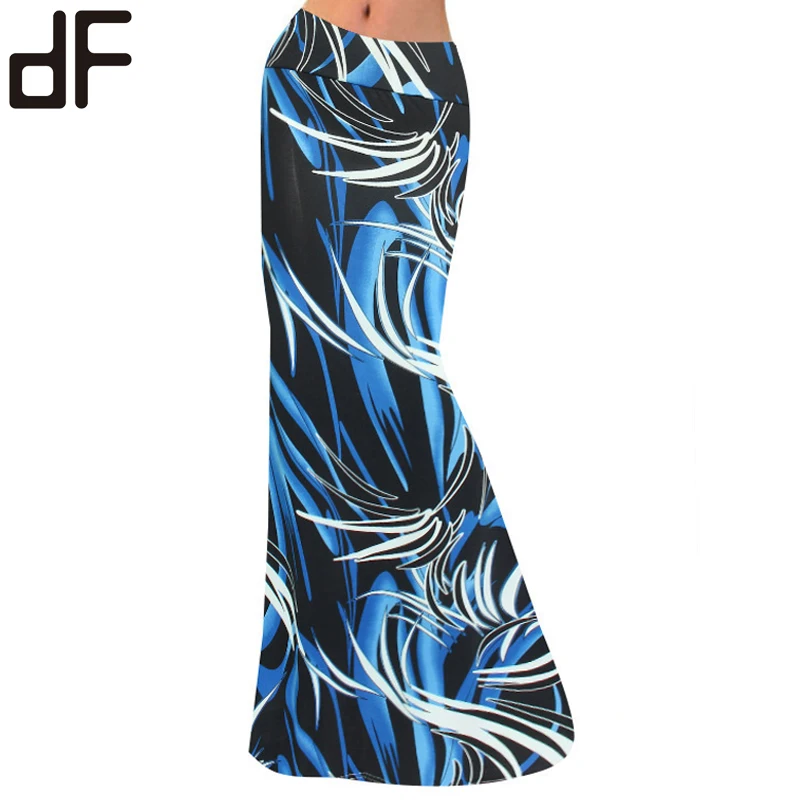 wholesale women apparel summer casual wear microfiber bohemian style polynesian skirts african tropical printed long maxi skirt