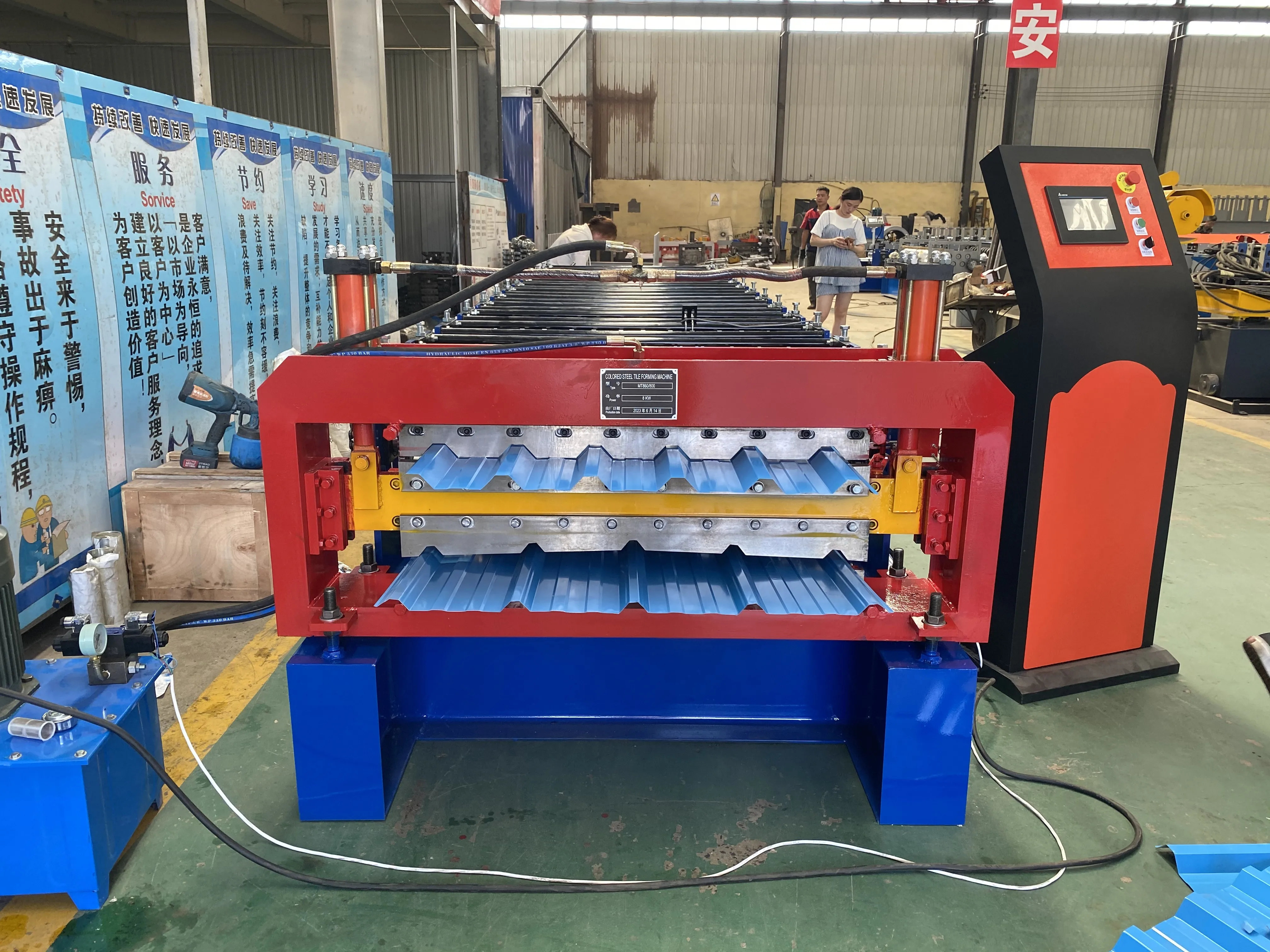 Double Layer Galvanized Tile Corrugated Aluminium Metal Roof Sheet Making Roll forming Machine