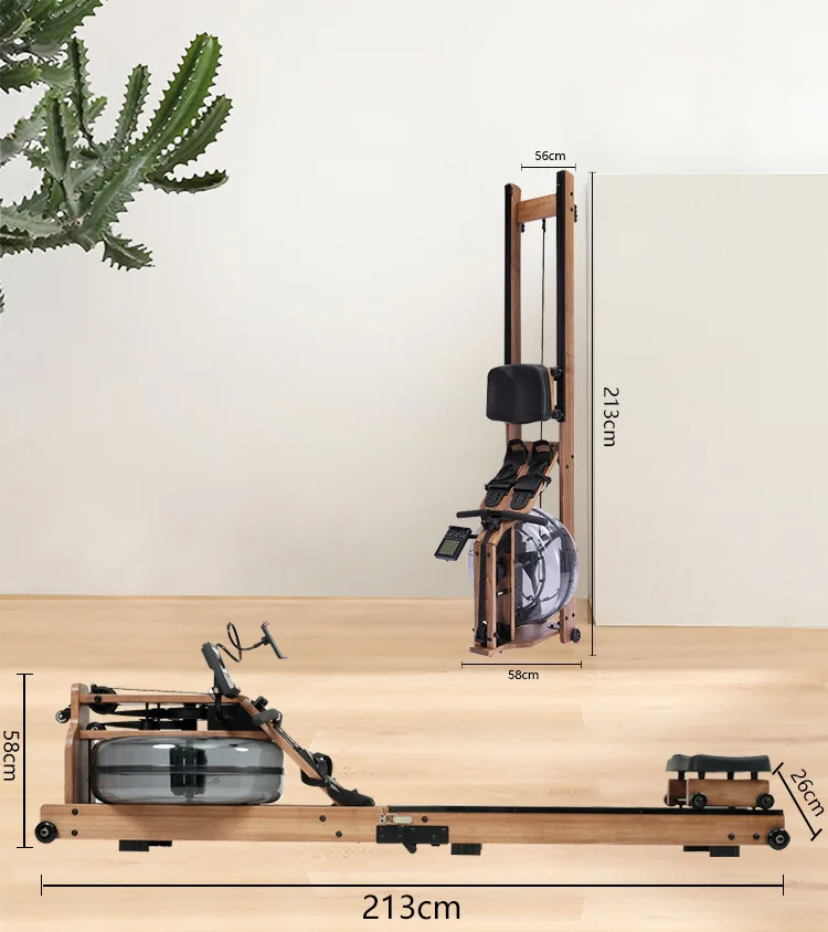 Factory direct sale noiseless machine rower with HD screen aerobic  gym fitness  water rowing machine