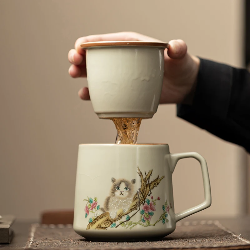 Офисная керамическая кружка для кошки