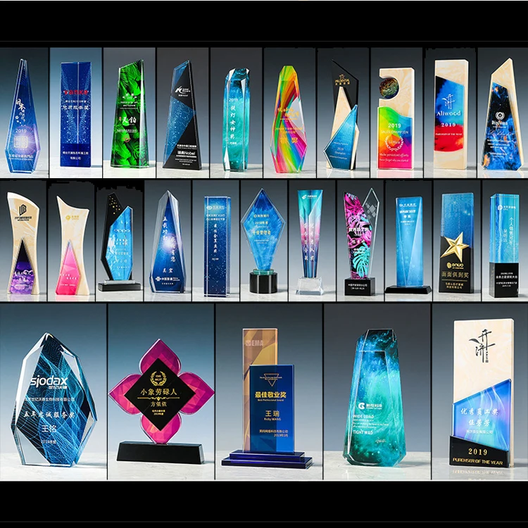 Crystal Trophy Color Trophies And Awards Manufacturer Customize Crystal Trophy Glass