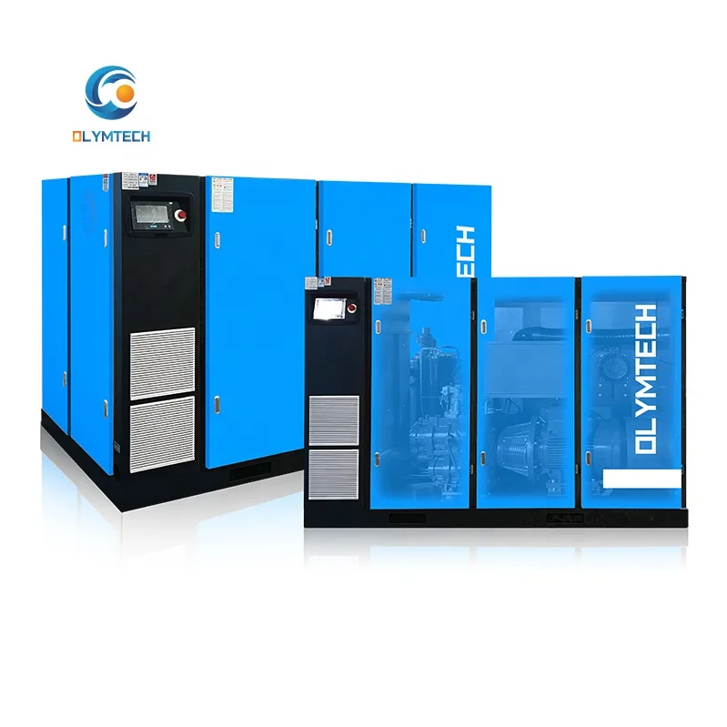 75KW two stage air compressor large electric air compressor magnet low noise factory rotary for Cement screw air compressor