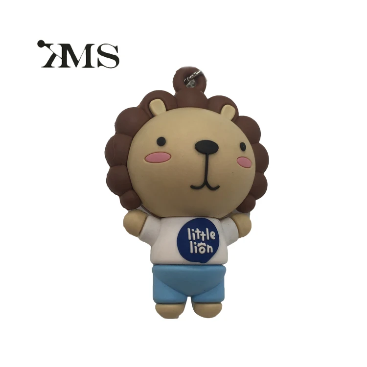 Wholesale Creative Personality 3D lion Silicone Key Holder Cute Pendant Promotional Gift Silicone Pvc Keychain