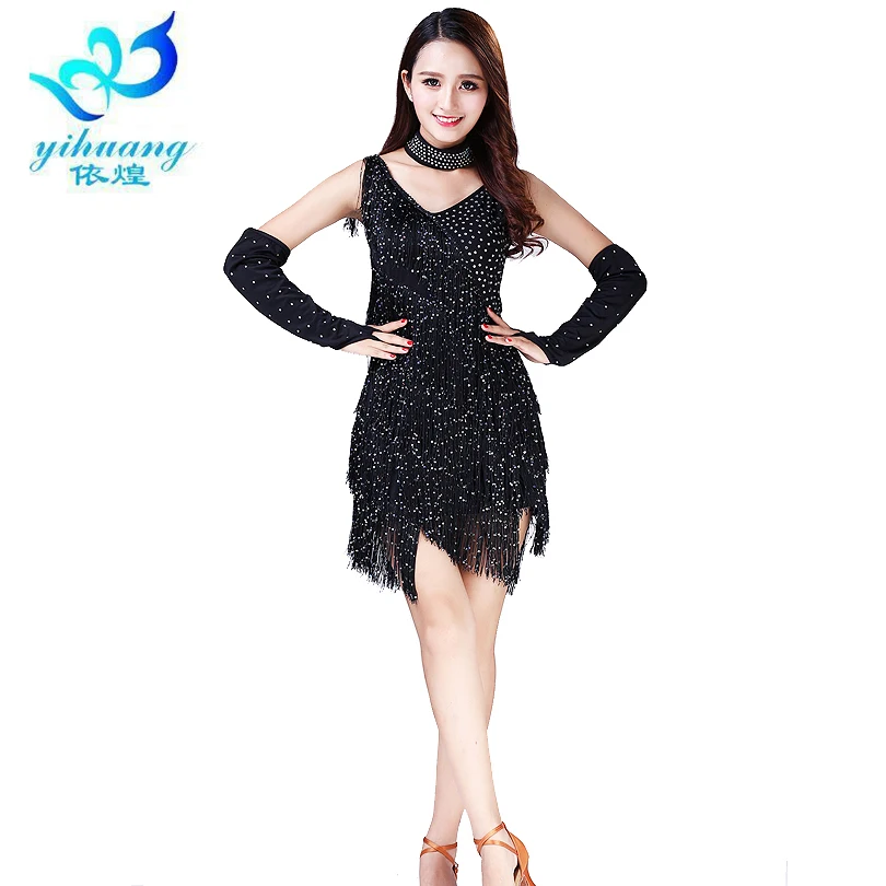 Latin/jazz Dance Costumes/fringed Latin Dance Dresses Come with  Factory Direct Adult Girls for Women Performance One Size