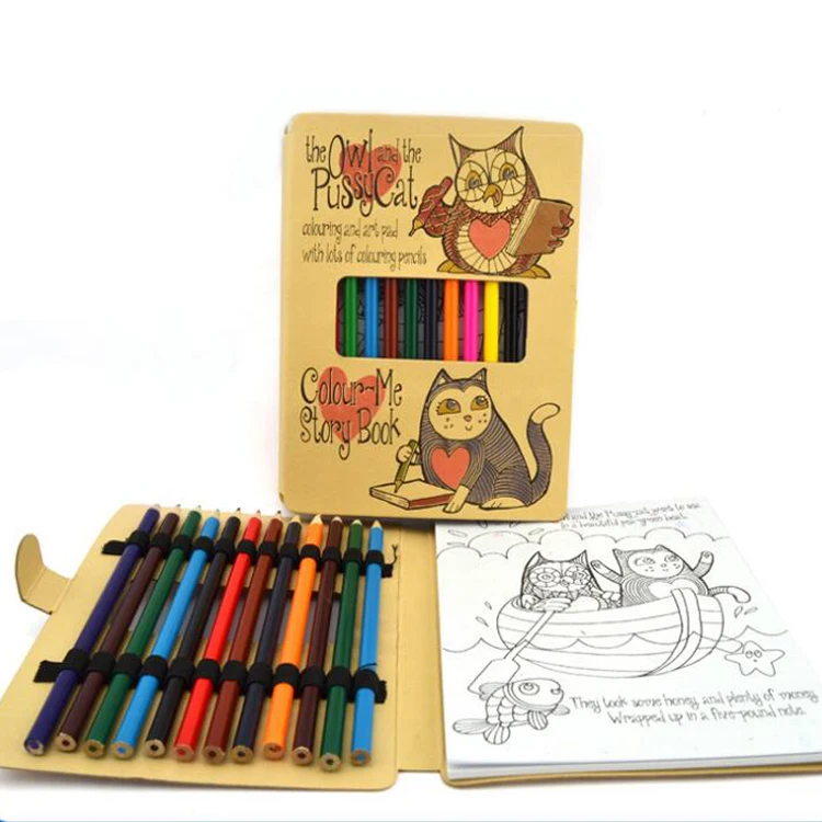 
Custom Wholesale promotional Kids Stationery Coloring Books and Crayon Set 