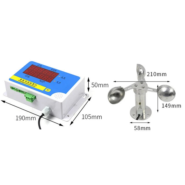 Firstrate Aluminum Alloy DC24V 4-20ma Weather Station Digital Anemometer For Crane